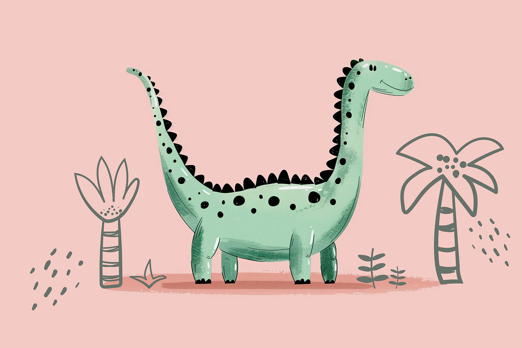 Dinozaur cu gât lung — design complet