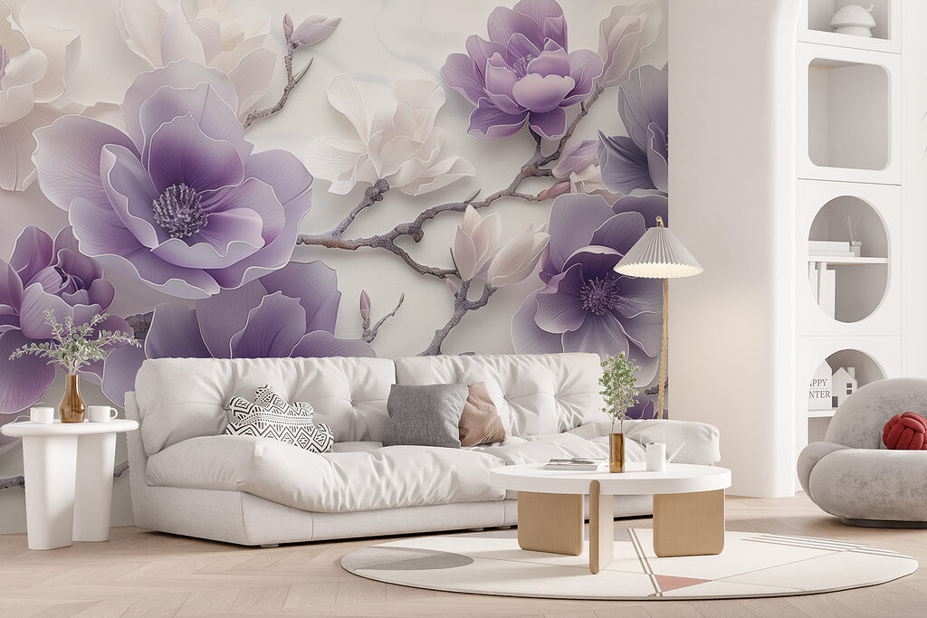 Flori lila, ramuri curbate — interior 4
