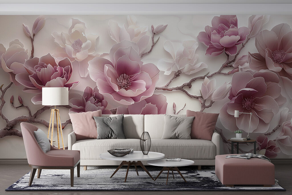 Flori lila, ramuri curbate — interior 2