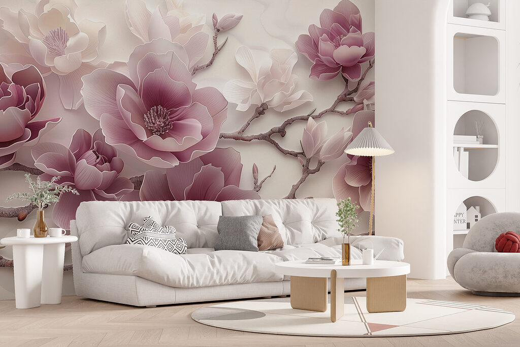 Flori lila, ramuri curbate — interior 3