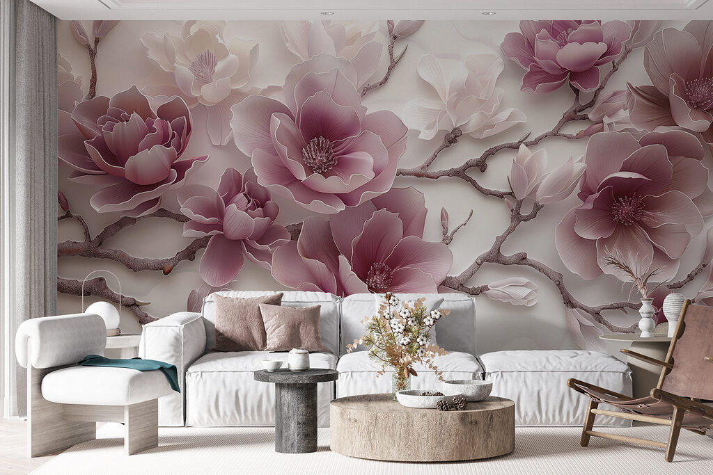 Flori lila, ramuri curbate — interior 4