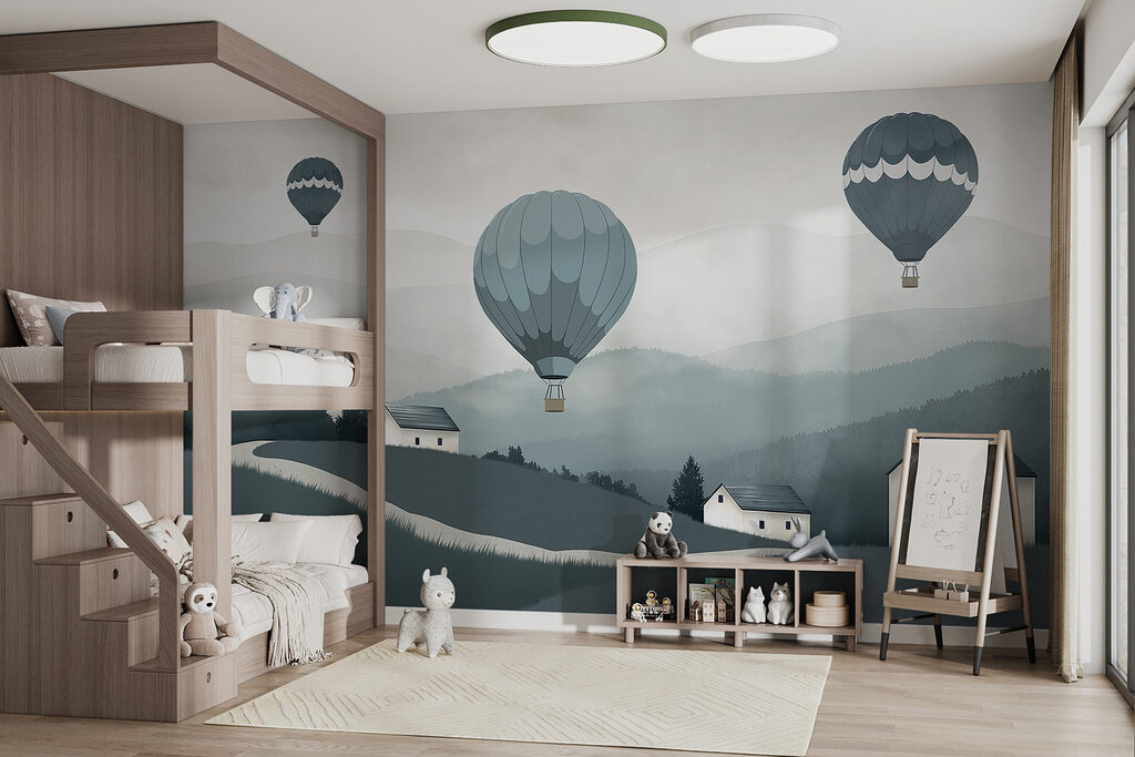 Baloane peste case albe — interior 2