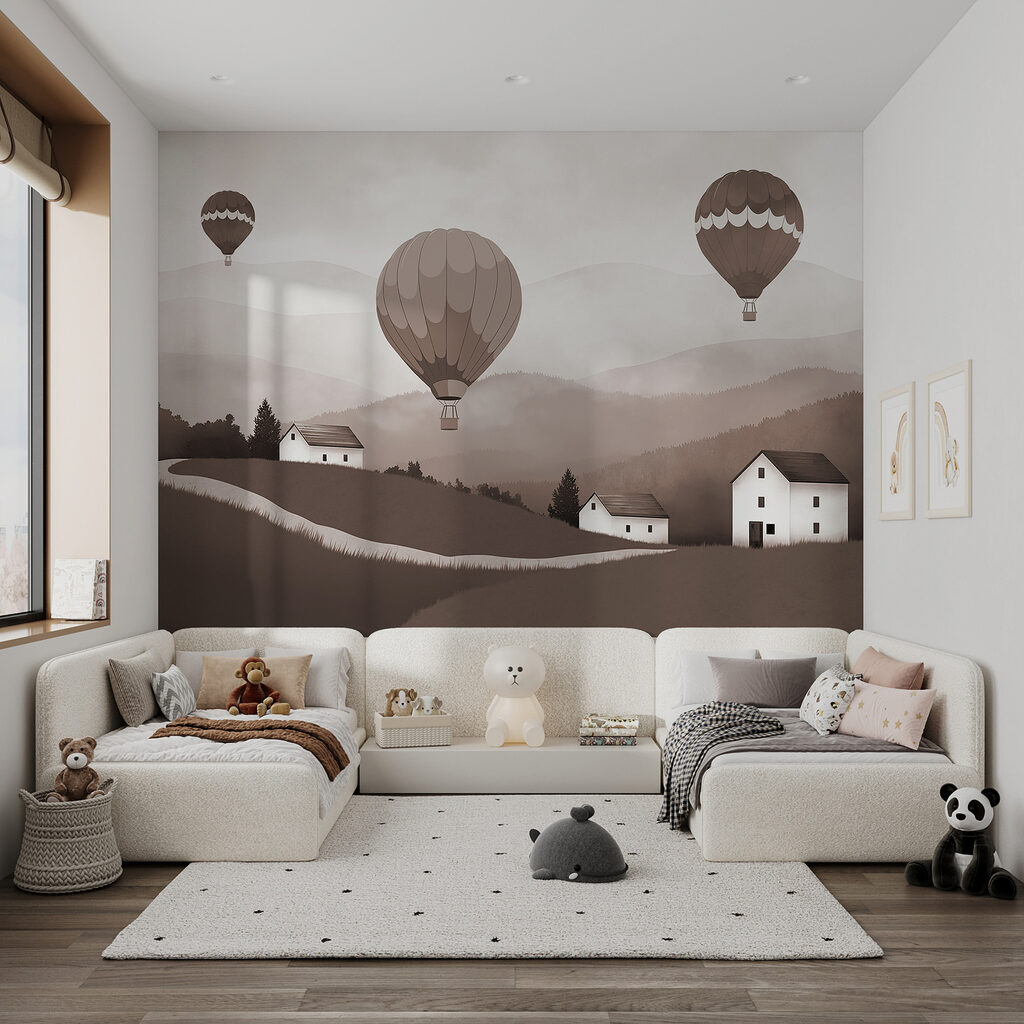 Baloane peste case albe — interior 3