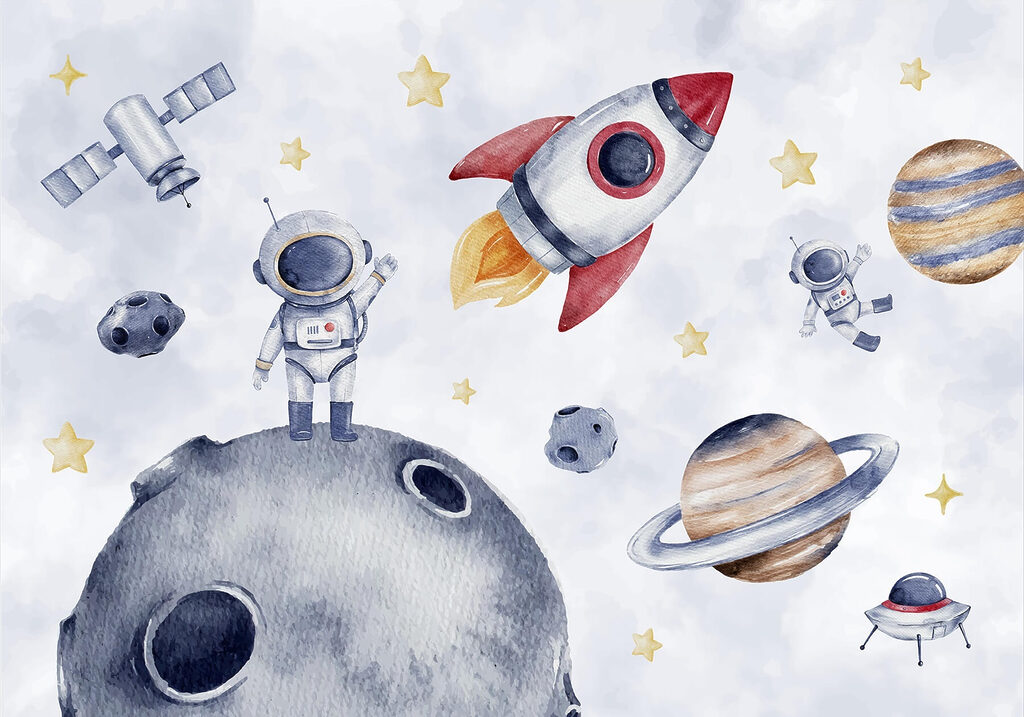 Astronaut pe lună — design complet