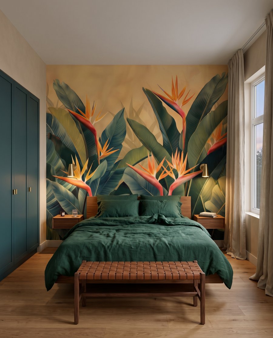 Flori tropicale între frunze — interior 2