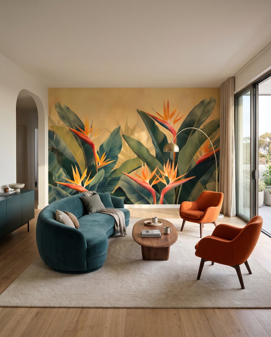 Flori tropicale între frunze — interior 4