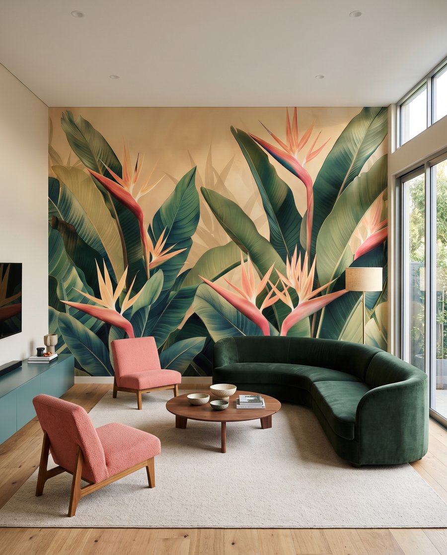 Flori tropicale între frunze — interior 4