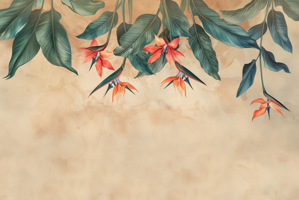 Flori tropicale care atârnă — design complet