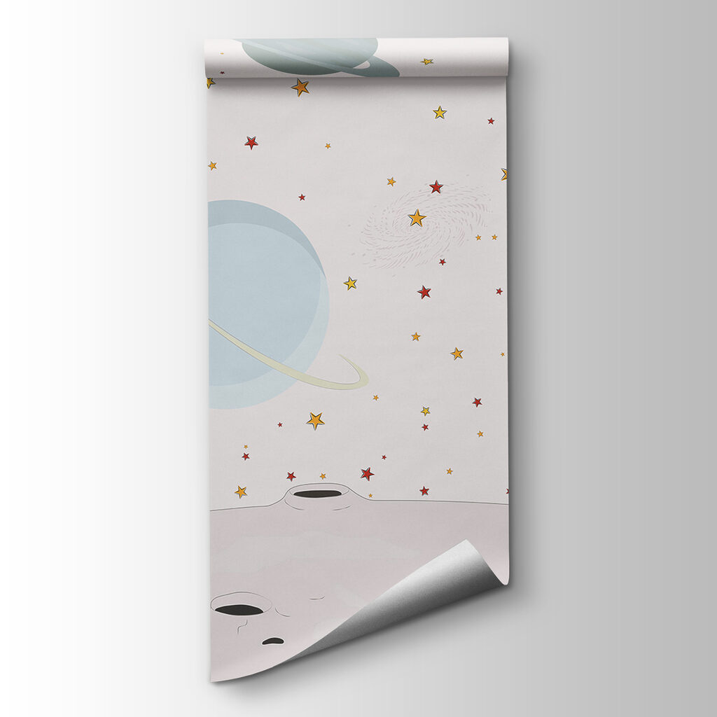 Astronauți printre figuri pastelate — vizualizare produs