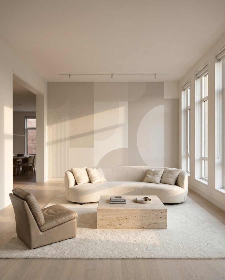 Geometrie cu forme rotunde într-un interior