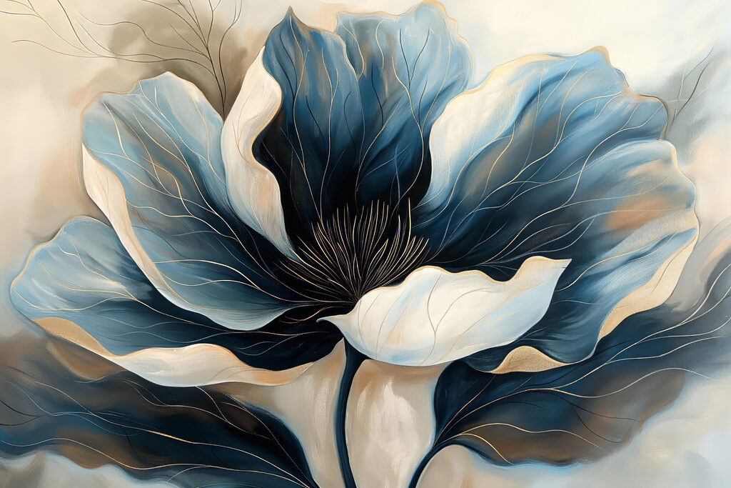 Floare albastru-închis — design complet