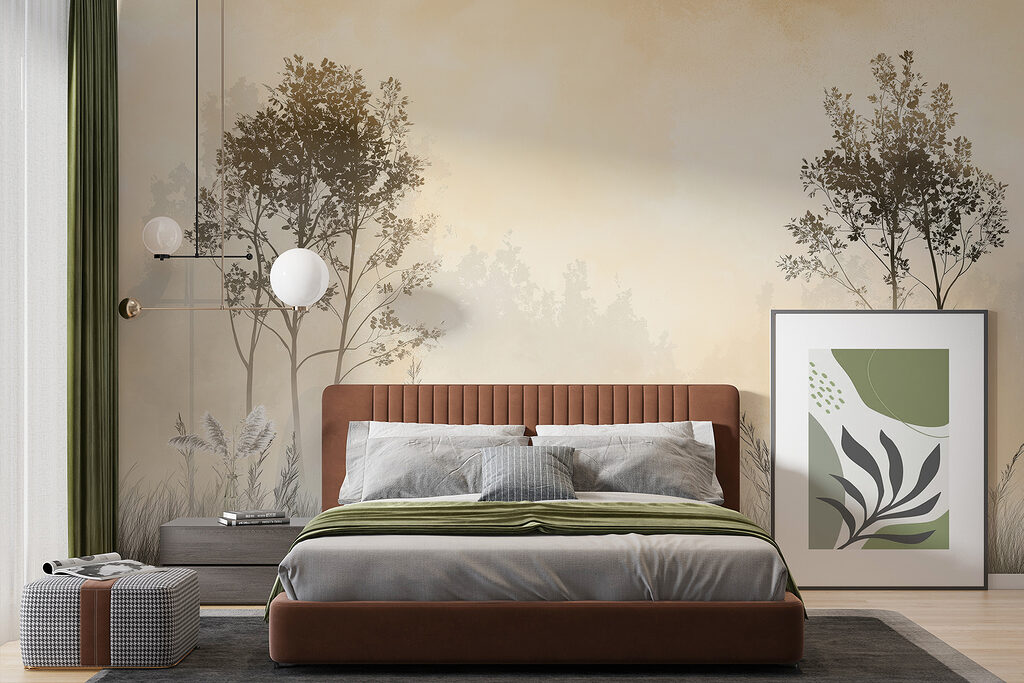 Doi copaci deasupra ierbii — interior 1