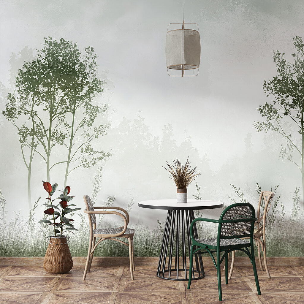 Doi copaci deasupra ierbii — interior 3