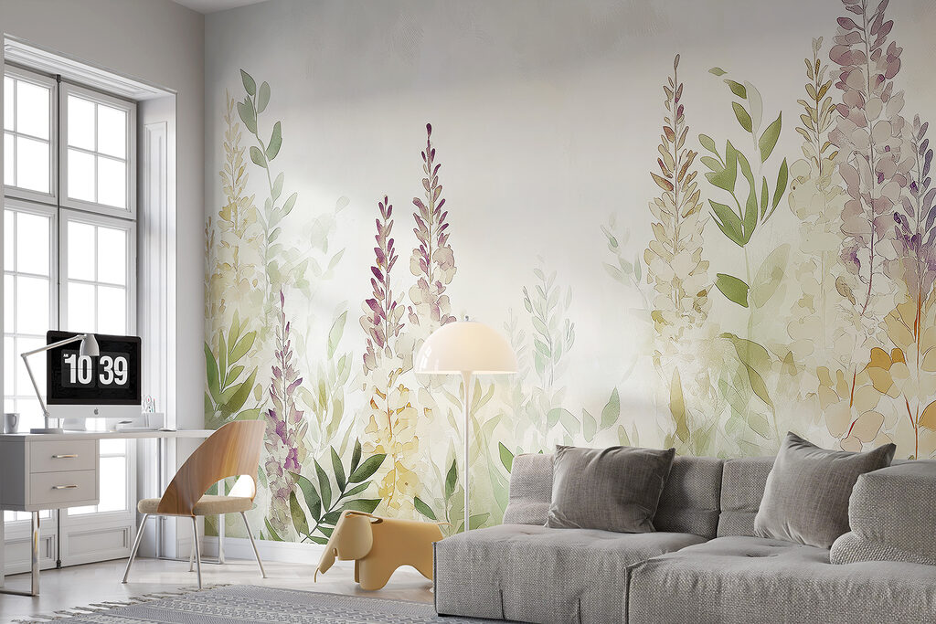 Flori liliachii printre frunze — interior 4