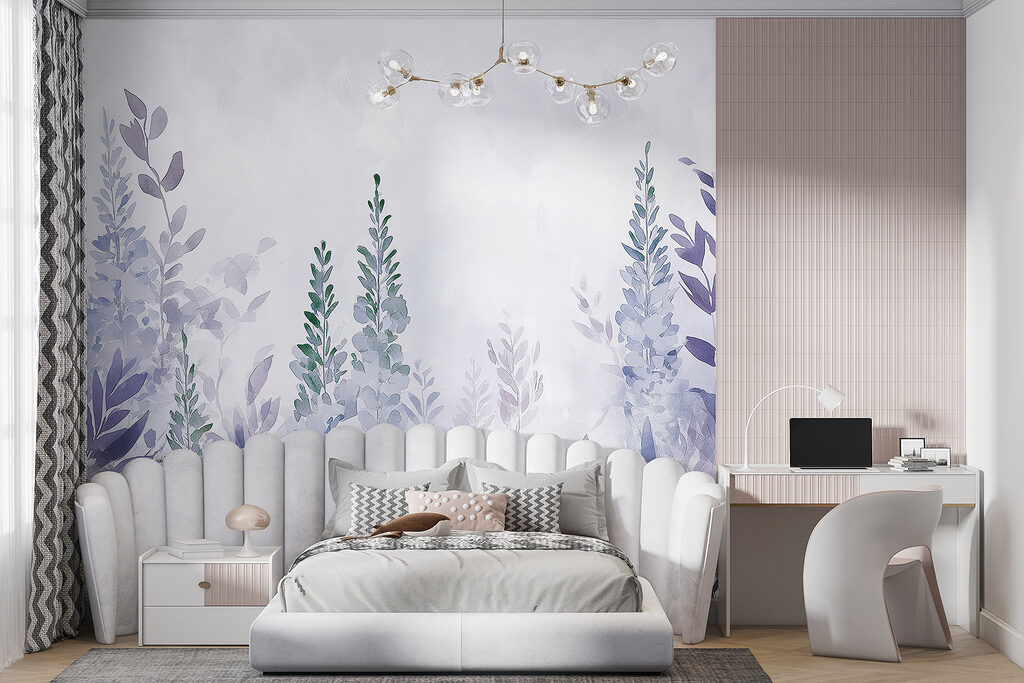 Flori liliachii printre frunze — interior 5