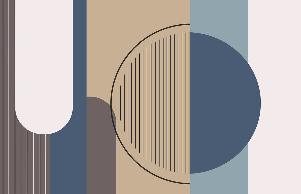 Cerc între fâșii colorate — design complet