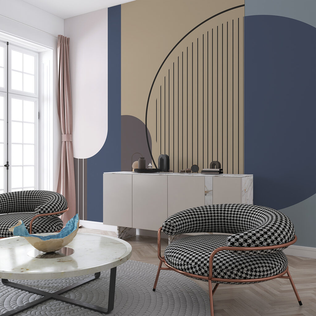 Cerc între fâșii colorate — interior 1