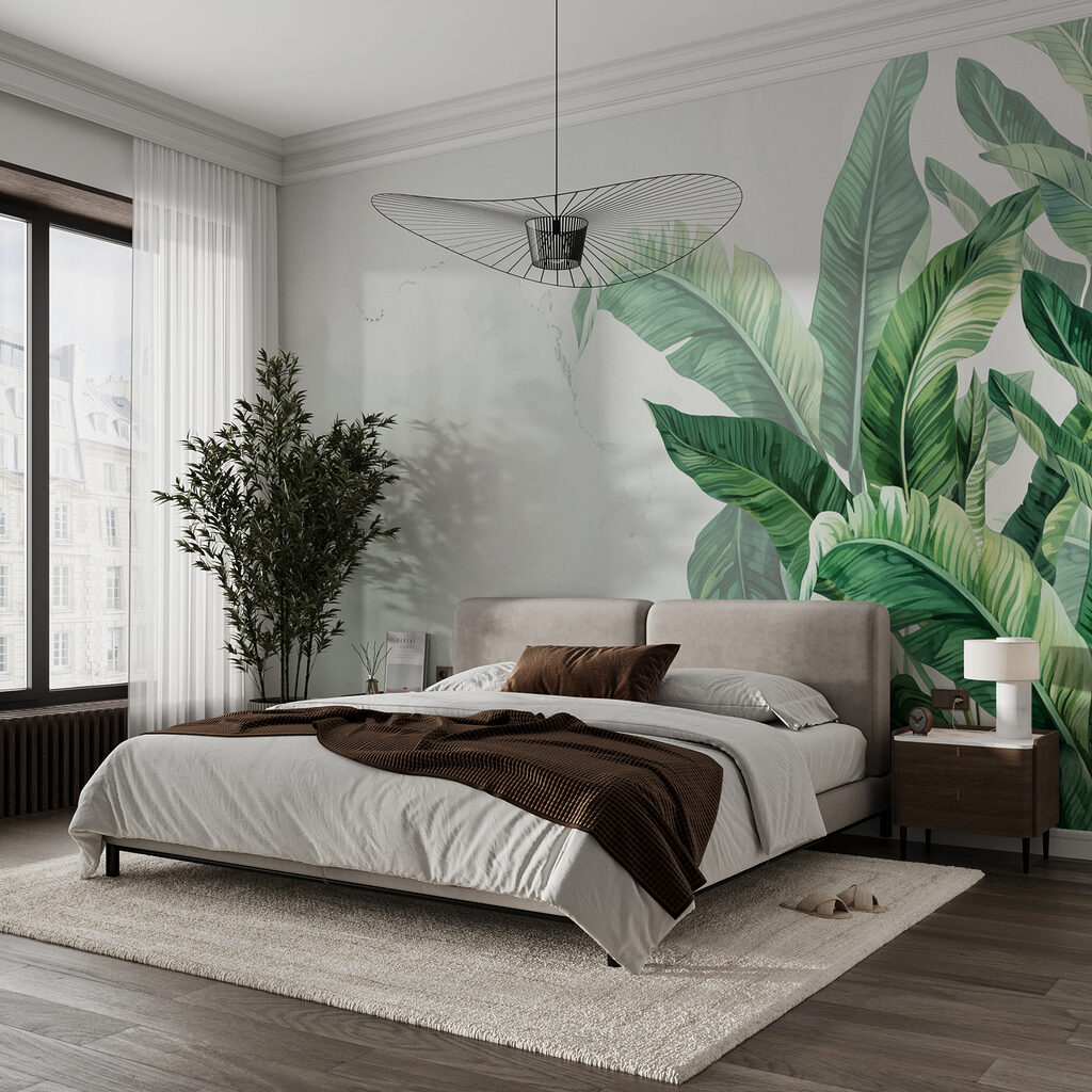 Bananieri verzi lângă lumină — interior 1
