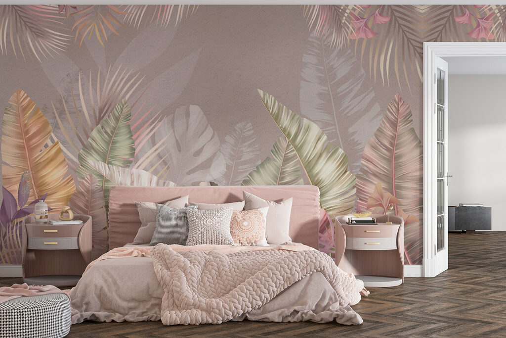 Frunze pastel, centru roz — interior 1