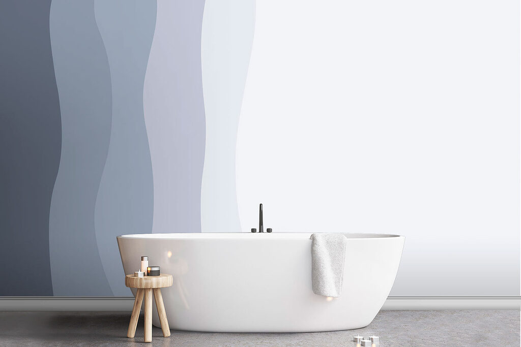 Benzi ondulate pe alb — interior 1