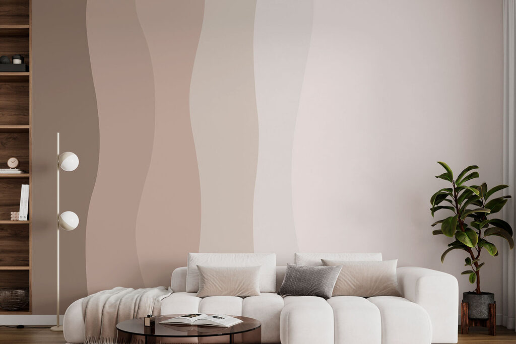 Benzi ondulate pe alb — interior 1