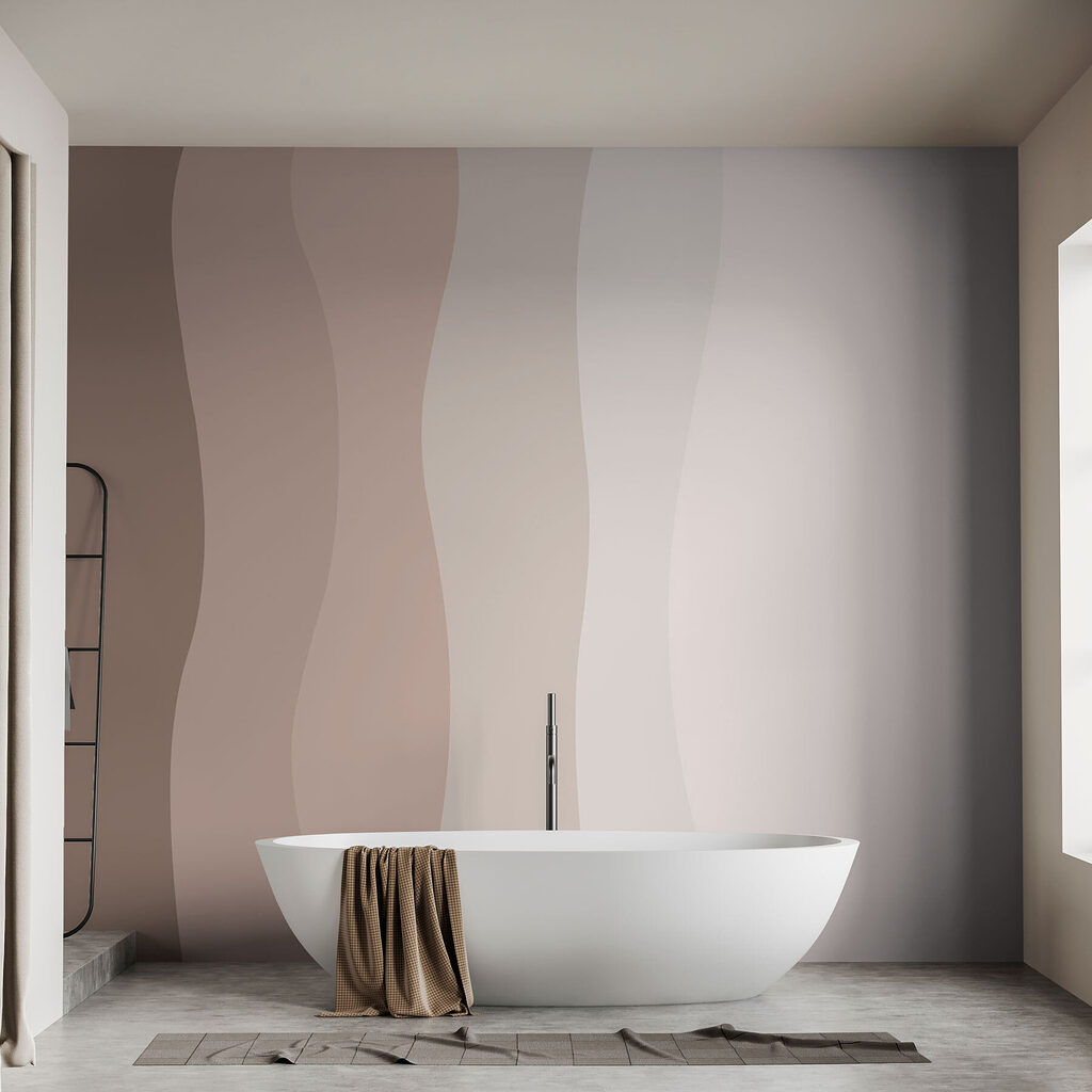 Benzi ondulate pe alb — interior 2