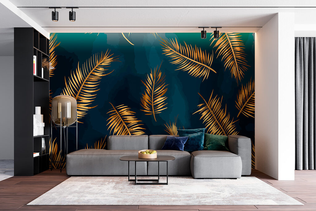 Frunze aurii pe petrol — interior 2