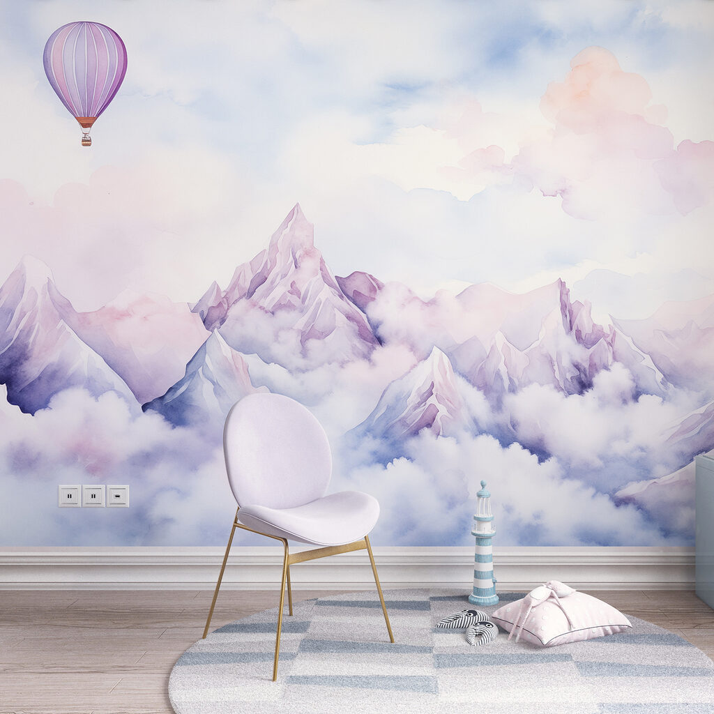 Balon liliachiu deasupra munților — interior 1