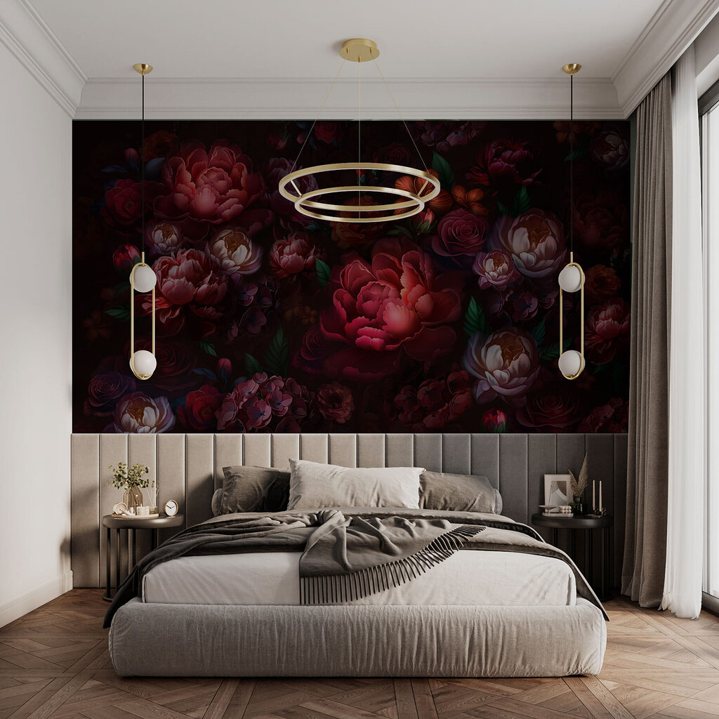 Flori bordo pe negru — interior 2