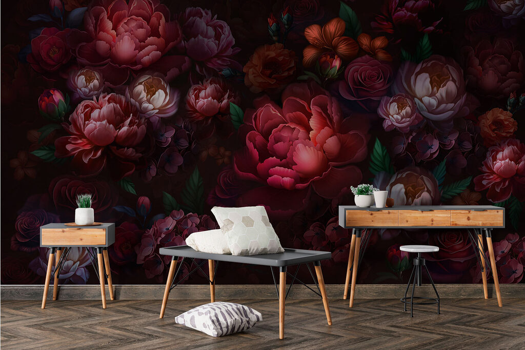Flori bordo pe negru — interior 5