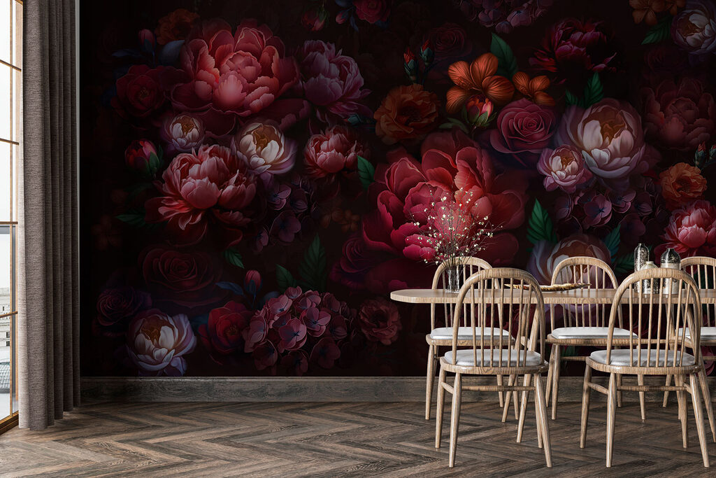 Flori bordo pe negru — interior 6