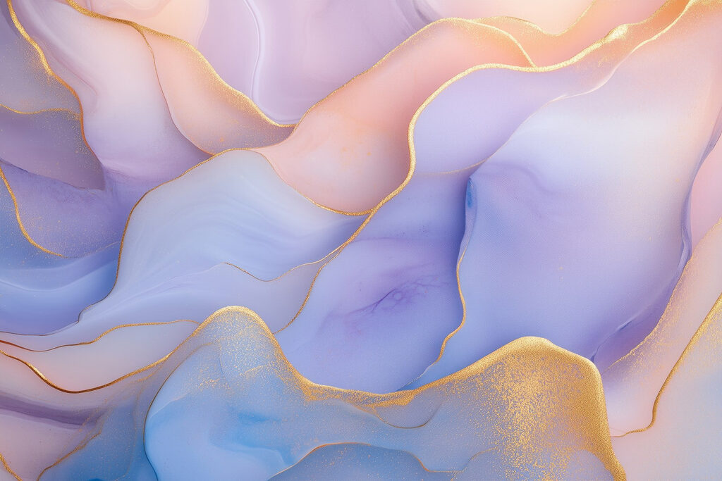 Linii aurii pe pastel — design complet