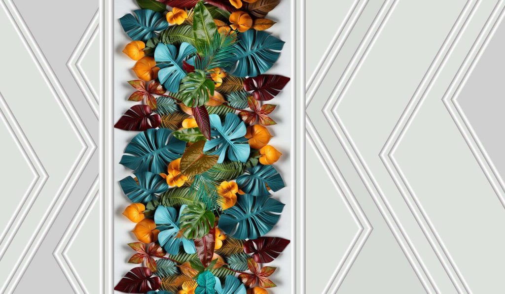 Bandă cu frunze tropicale — design complet