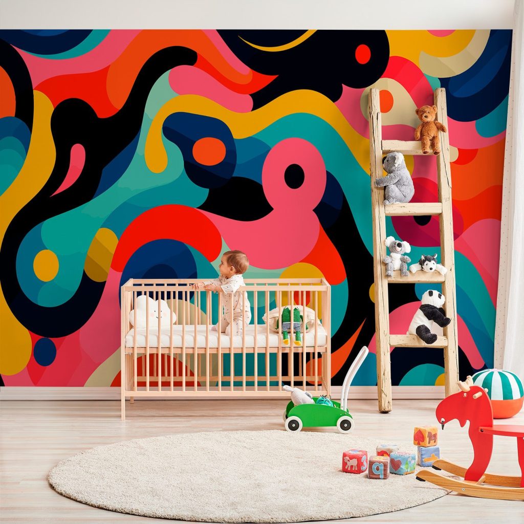 Volute colorate pe negru — interior 3