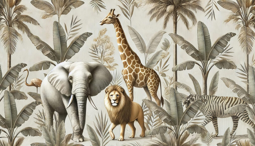 Safari printre palmieri — design complet