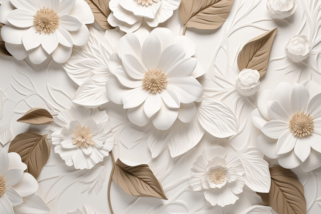 Flori mari, straturi bej — design complet