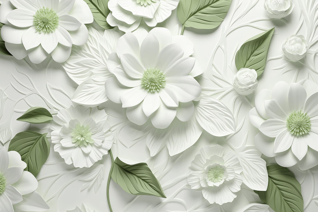 Flori mari, straturi bej — design complet