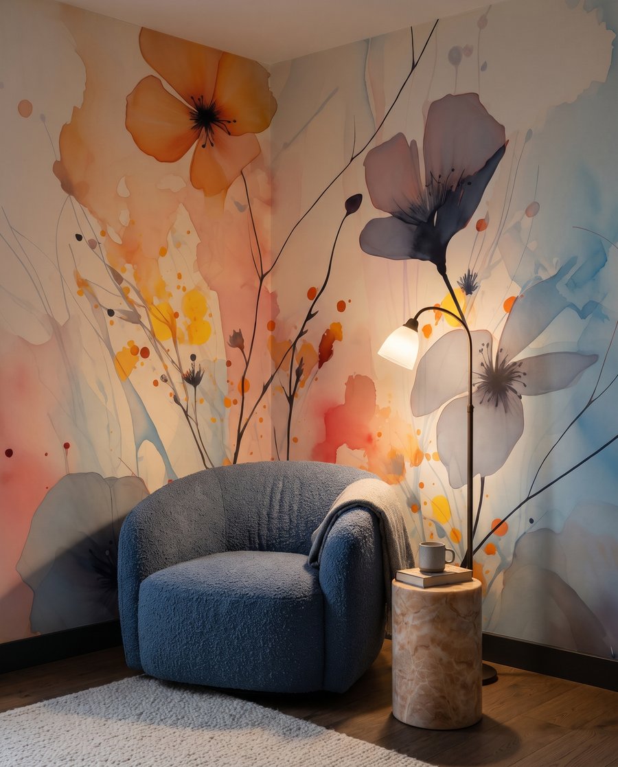 Flori pe pete colorate — interior 4