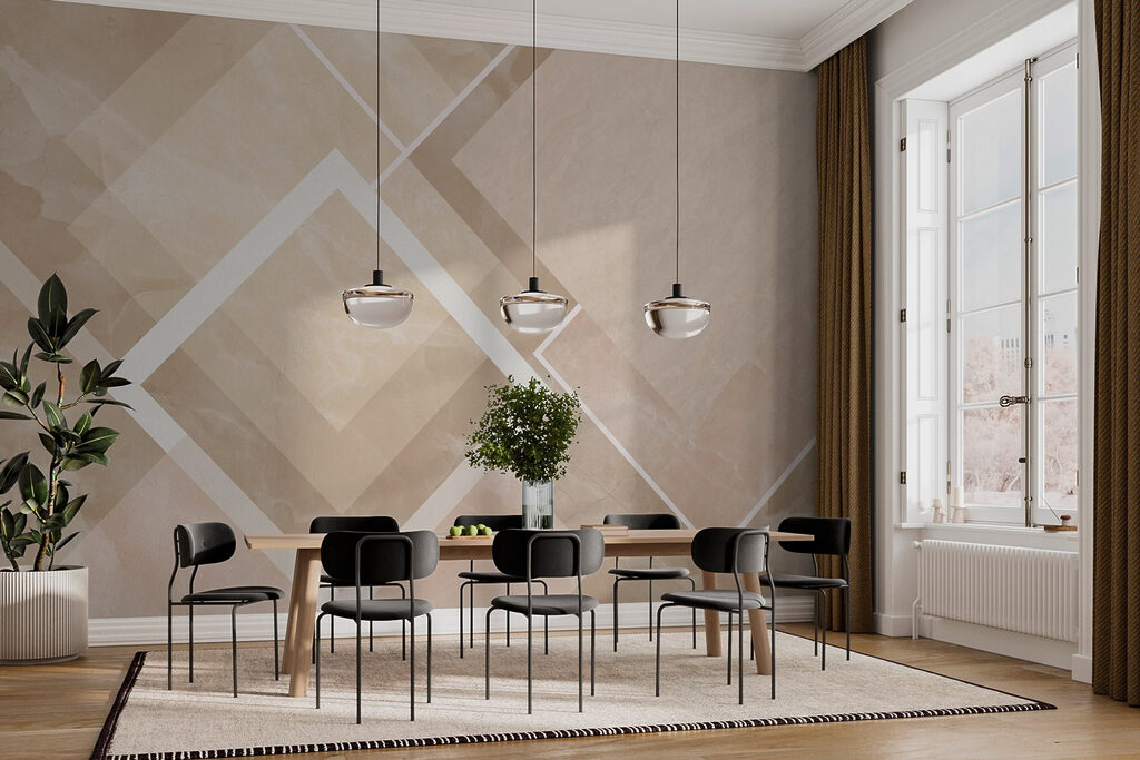 Romburi albe pe culori — interior 4
