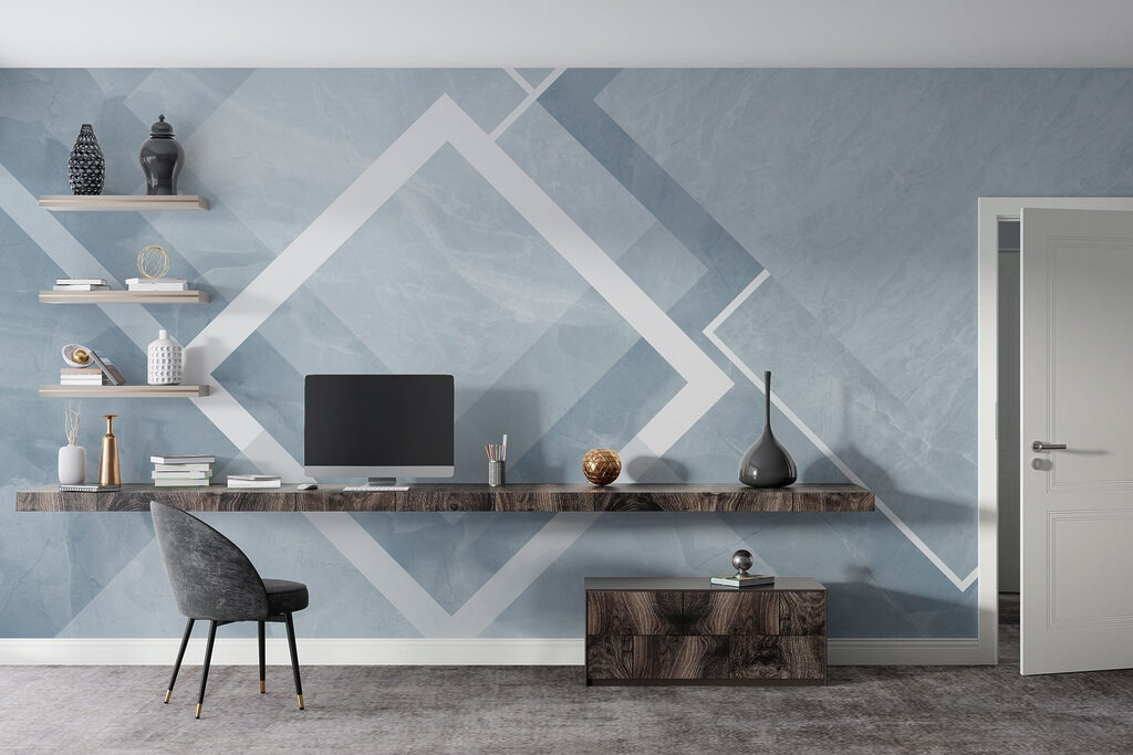 Romburi albe pe culori — interior 1