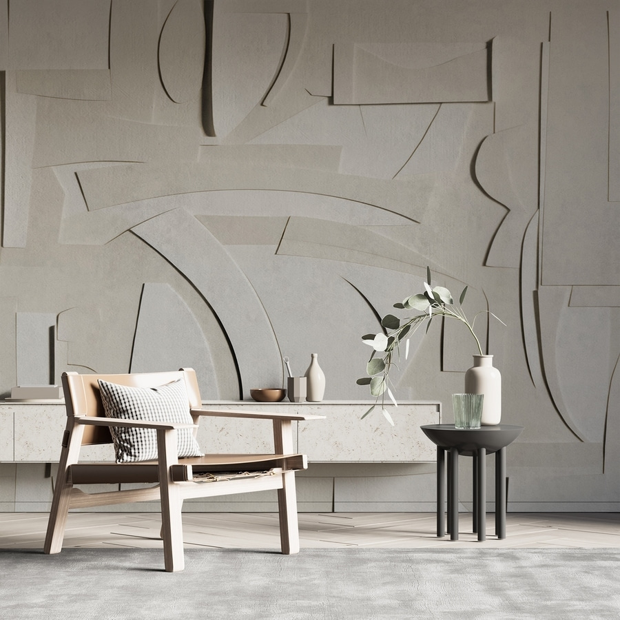 Pliuri geometrice în gri — interior 1