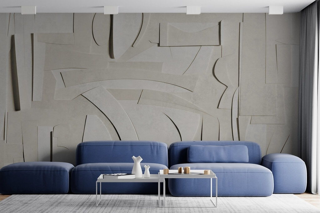 Pliuri geometrice în gri — interior 3