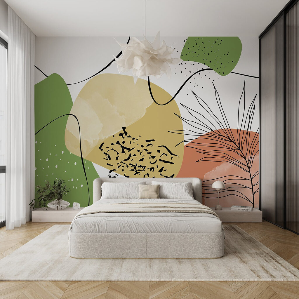 Frunze desenate, forme organice — interior 1