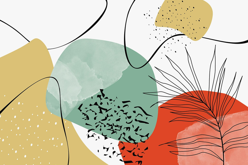 Frunze desenate, forme organice — design complet