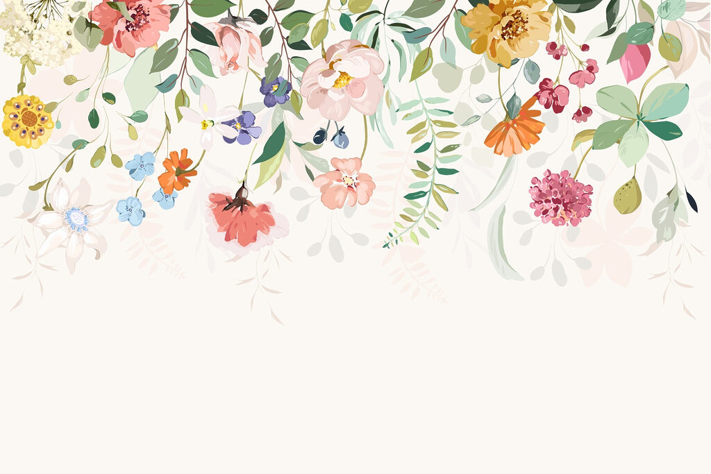 Flori colorate coboară — design complet