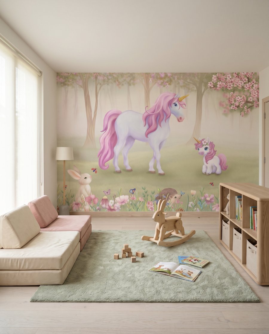 Unicorni sub flori roz — interior 2