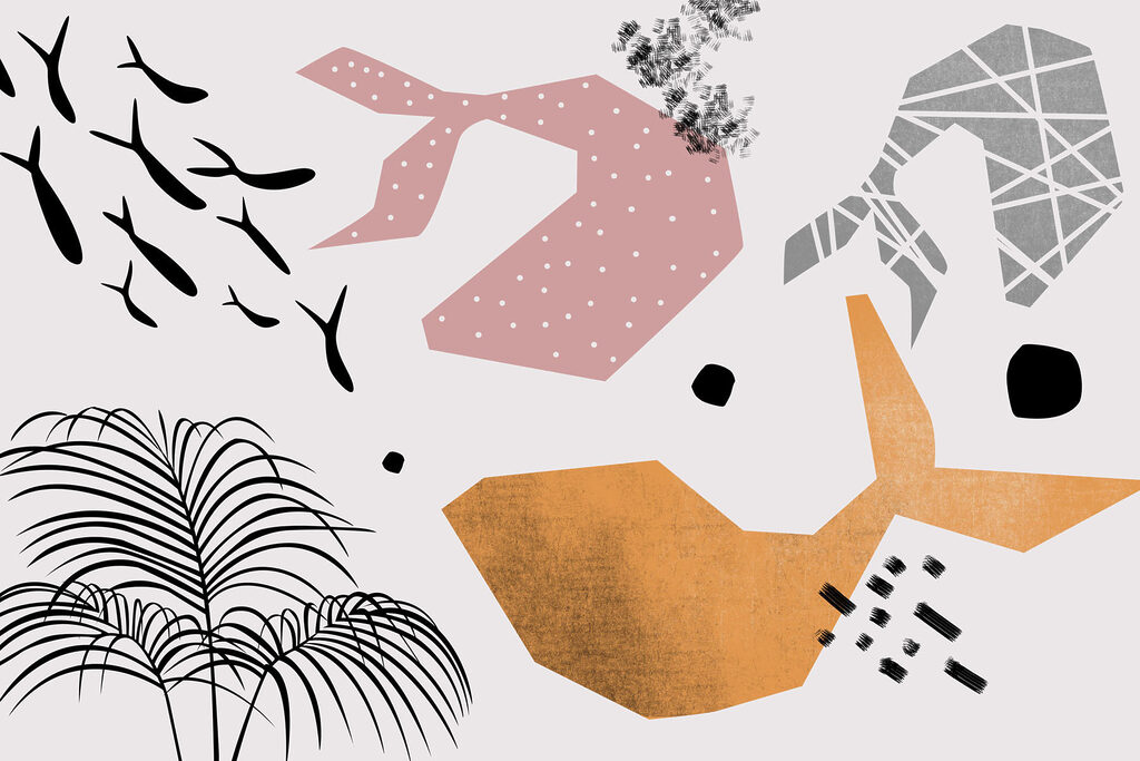 Palmieri și pești grafici — design complet