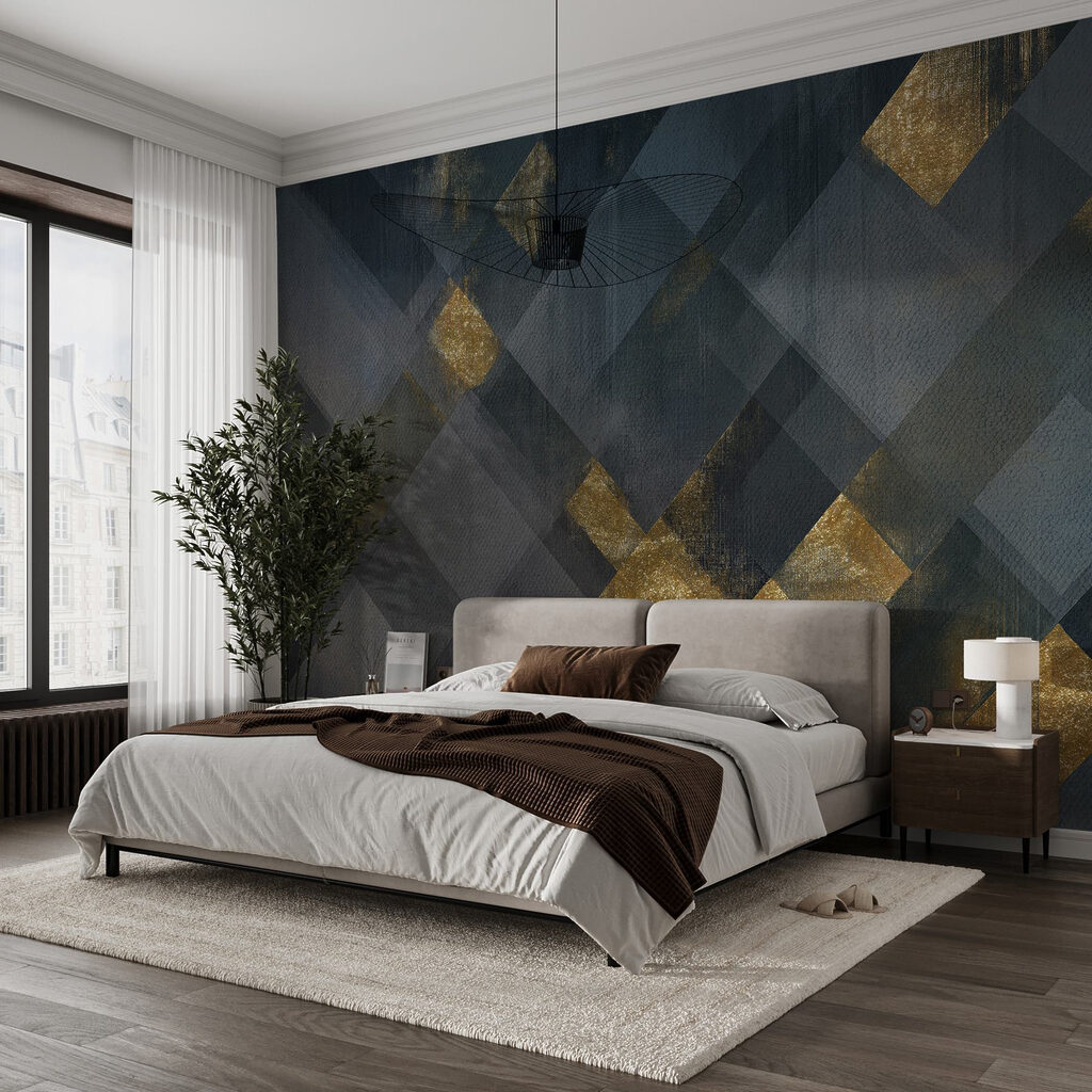 Pătrate cu accente aurii — interior 1