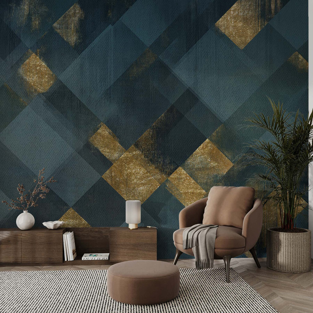 Pătrate cu accente aurii — interior 1