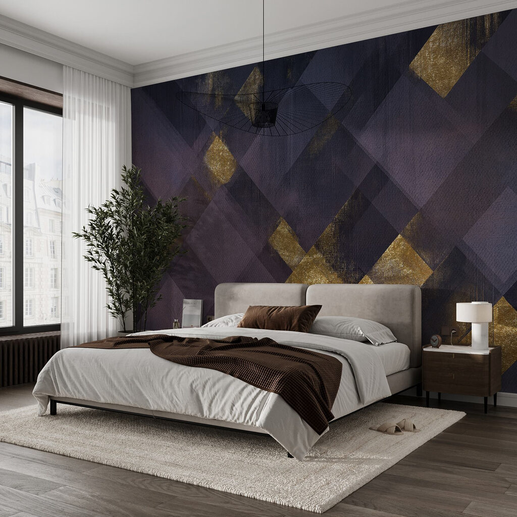 Pătrate cu accente aurii — interior 1